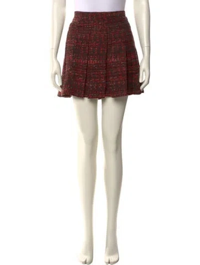 Pre-owned Alice And Olivia Tweed Pattern Mini Skirt In Multi