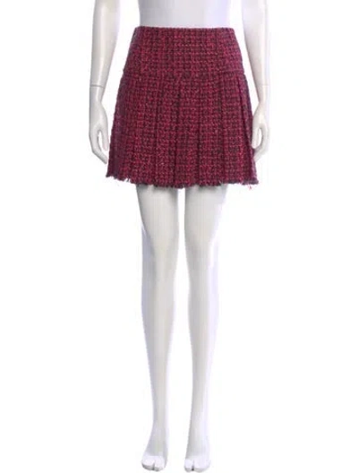 Pre-owned Alice And Olivia Tweed Pattern Mini Skirt In Multi