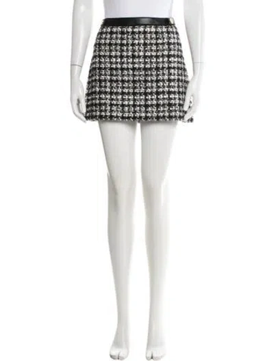 Pre-owned Alice And Olivia Tweed Pattern Mini Skirt In Multi
