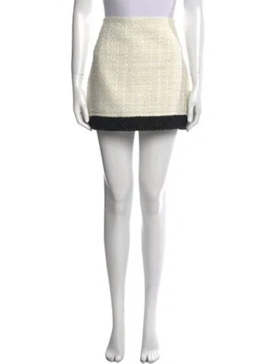 Pre-owned Alice And Olivia Tweed Pattern Mini Skirt In Neutral