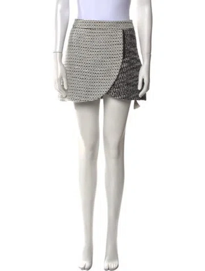 Pre-owned Alice And Olivia Tweed Pattern Mini Skirt In Neutral