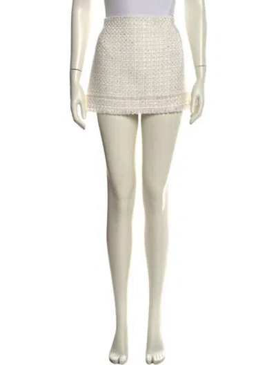 Pre-owned Alice And Olivia Tweed Pattern Mini Skirt In Neutral