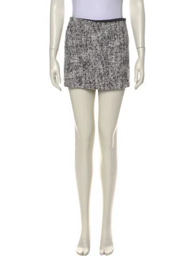 Pre-owned Alice And Olivia Tweed Pattern Mini Skirt In Neutral