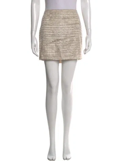 Pre-owned Alice And Olivia Tweed Pattern Mini Skirt In Neutral