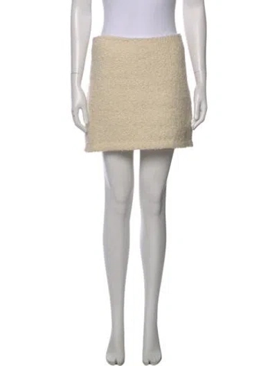 Pre-owned Alice And Olivia Tweed Pattern Mini Skirt In Neutral