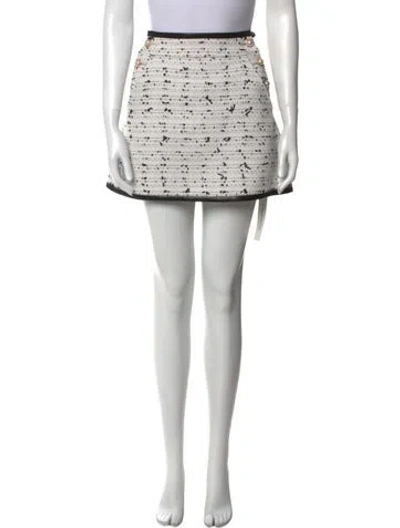 Pre-owned Alice And Olivia Tweed Pattern Mini Skirt W/ Tags In Neutral