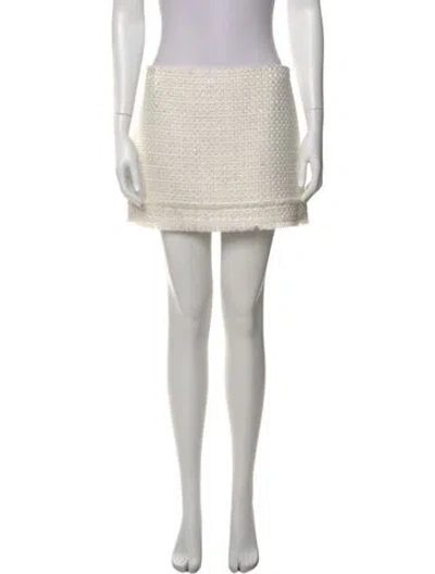 Pre-owned Alice And Olivia Tweed Pattern Mini Skirt W/ Tags In Neutral