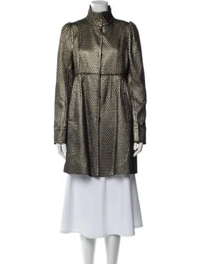 Pre-owned Alice And Olivia Tweed Pattern Peacoat