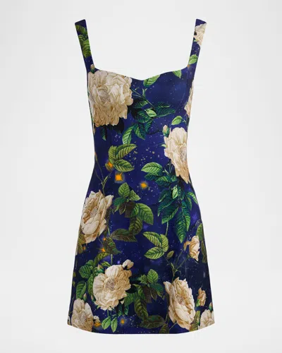 Alice And Olivia Twilight Eve Sweetheart Mini Dress In Blue