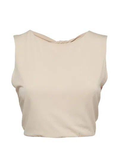Pre-owned Alice And Olivia Twist Open-back Top In Neutral