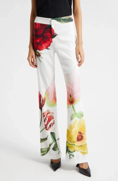 Alice And Olivia Livi Floral Le Parisien Mid-rise Bootcut Trousers