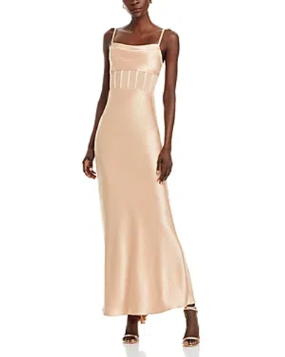 Alice And Olivia Valentina Corset Detail Dress In Neutral