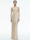 Alice And Olivia Valentina Draped Corset Maxi Dress In Almond