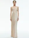 Alice And Olivia Valentina Draped Corset Maxi Dress In Almond