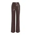 Alice And Olivia Vegan Leather Alexander Trousers In Brown