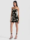 Alice And Olivia Velia Embellished Mini Gown In Black