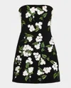 Alice And Olivia Velia Embellished Strapless Mini Gown In Black