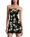 Alice And Olivia Velia Embellished Strapless Mini Gown In Black