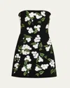 Alice And Olivia Velia Embellished Strapless Mini Gown In Multi