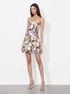 Alice And Olivia Velia Embellished Spaghetti Strap Dress In Champagne/multi