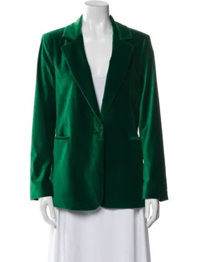Pre-owned Alice And Olivia Velour Blazer In Green