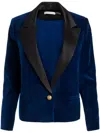 Alice And Olivia Velvet Blazer In Blue