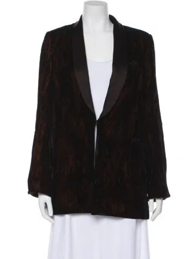 Pre-owned Alice And Olivia Velvet Faux Fur Jacket In Black