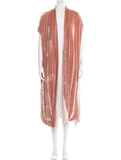 Pre-owned Alice And Olivia Velvet Pleated Accents Robe In Pink