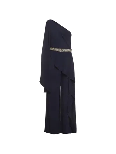 Pre-owned Alice And Olivia Venita Crystal-embellished Jumpsuit In Blue