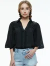 ALICE AND OLIVIA VENTY BUTTON FRONT BLOUSE