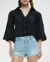 Alice And Olivia Venty Blouse In Black