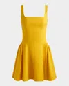 Alice And Olivia Vera Fit-and-flare Mini Dress In Yellow