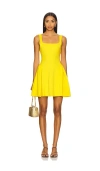 Alice And Olivia Vera Fit-and-flare Mini Dress In Gold