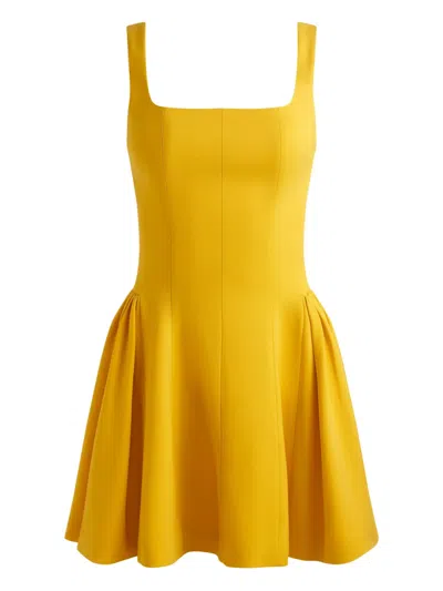 Alice And Olivia Vera Square-neck Flared Mini Dress