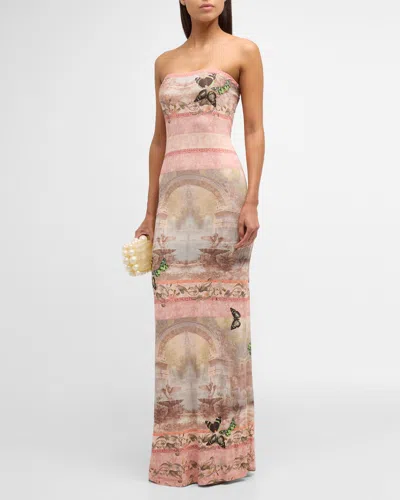 ALICE AND OLIVIA VERSAILLES DELORA STRAPLESS ANKLE-LENGTH DRESS