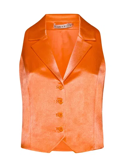 Alice And Olivia Waistcoat In Coral