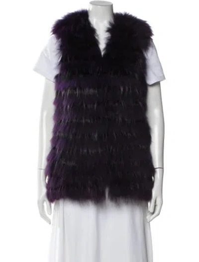 Pre-owned Alice And Olivia Vest In Purple