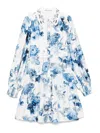Alice And Olivia Junia Printed Mini Dress In Blue