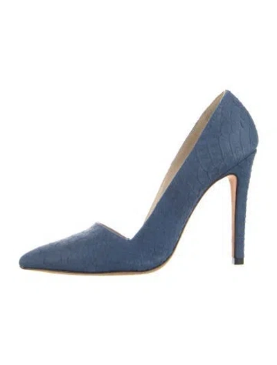 Pre-owned Alice And Olivia Vintage Alligator Pumps In Blue