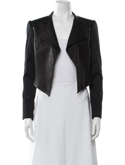 Pre-owned Alice And Olivia Vintage Lamb Leather Blazer In White
