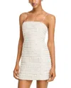 Alice And Olivia Violet Embellished Spaghetti-strap Mini Dress In Off White