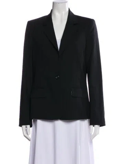 Pre-owned Alice And Olivia Virgin Wool Blazer In Black