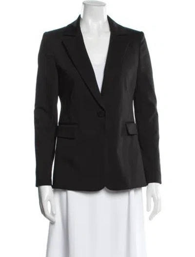 Pre-owned Alice And Olivia Virgin Wool Blazer In Black