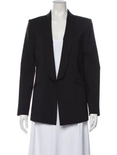 Pre-owned Alice And Olivia Virgin Wool Blazer In Black