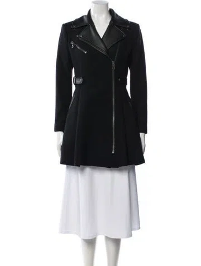 Pre-owned Alice And Olivia Virgin Wool Coat In Black