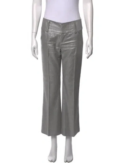 Pre-owned Alice And Olivia Virgin Wool Flared Pants In Grey