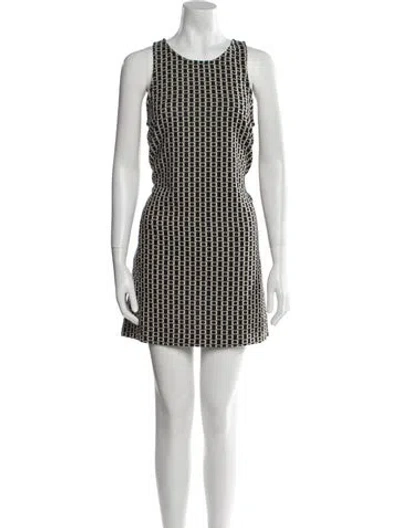 Pre-owned Alice And Olivia Virgin Wool Mini Dress In Black