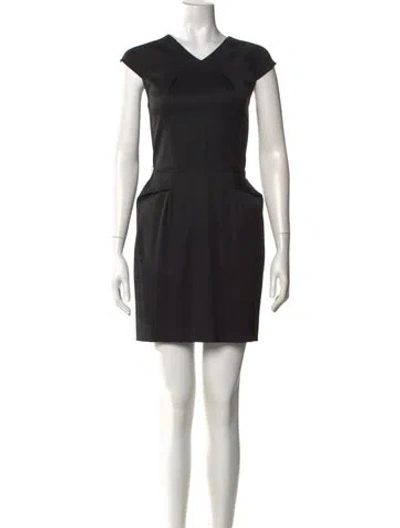 Pre-owned Alice And Olivia Virgin Wool Mini Dress In Black