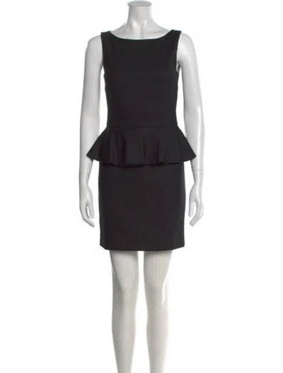 Pre-owned Alice And Olivia Virgin Wool Mini Dress In Black