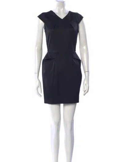 Pre-owned Alice And Olivia Virgin Wool Mini Dress In Black